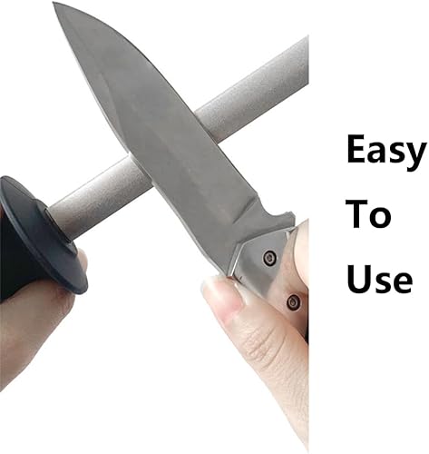 Miniatura 5 de Varilla de acero para afilar cuchillos de diamante de 5 pulgadas, afilador de cuchillas de diamante de cocina profesional, acero Honer para afilar