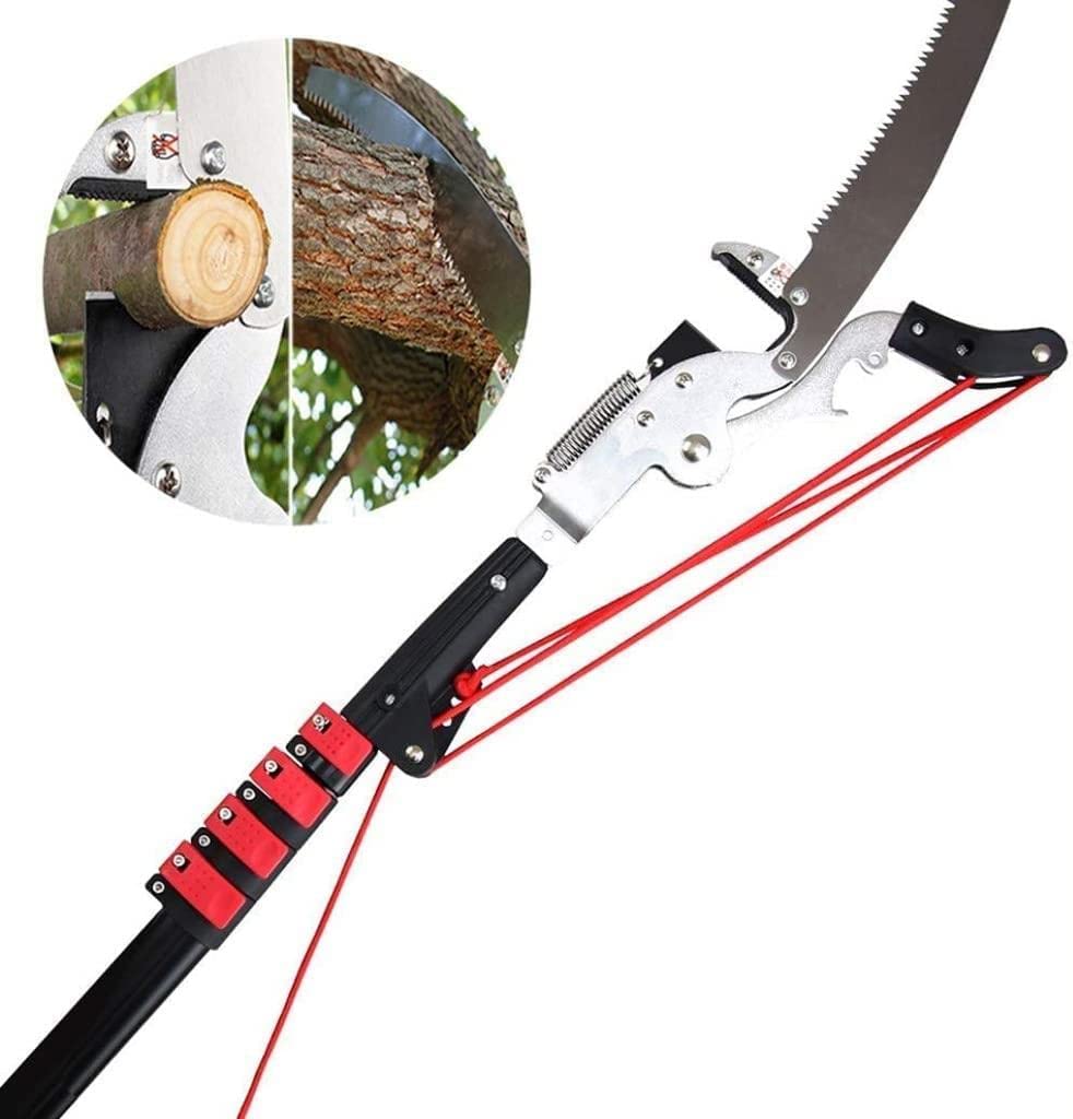 Tijeras De Podar Telescópicas Extensibles con Polea De Trinquete para Jardín, Tijeras De Podar Manuales De Largo Alcance, Cortadora De Ramas Extensible para Árboles Altos,6m/20ft