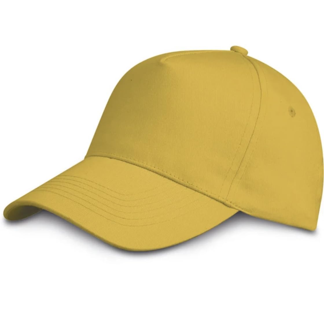 Cappellino Bambino 20 Pezzi 5 Pannelli 100% Cotone con Visiera Rigida precurvata e Chiusura Regolabile con Velcro a Strappo per Gite e Campo Estivo