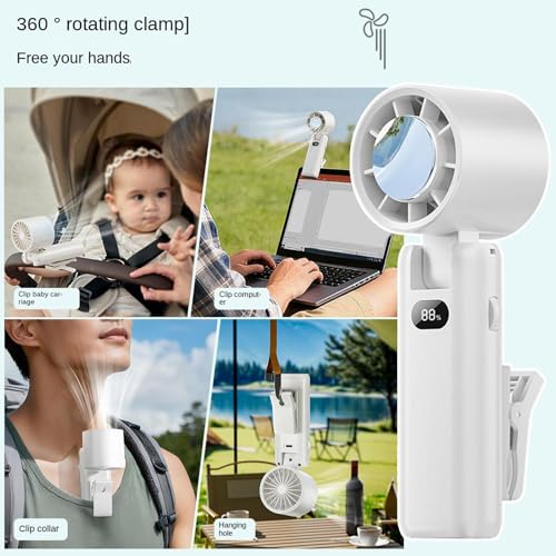 Ventilador recargable de 3600mAh con motor de alta velocidad y 100 niveles 6