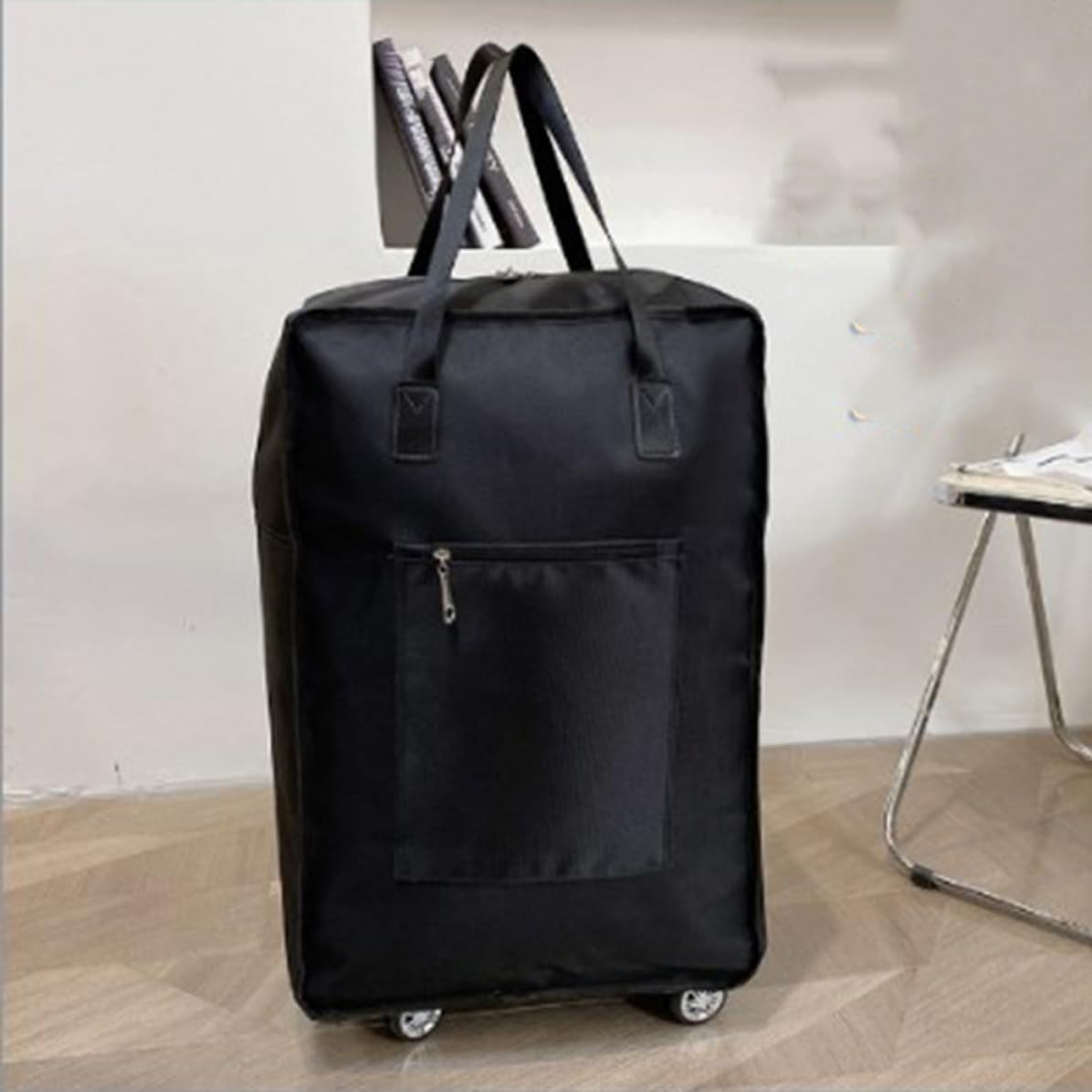 Ciieeo Bolsa de Viaje Grande de Tela Oxford Negra, Resistente y Plegable, Gran Capacidad Adecuado para Almacenamiento y Transporte Cómodo en Viajes