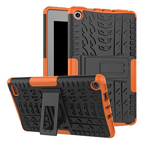 Maomi Amazon Fire 7 (2017 Release) Case,[Kickstand Feature],Shock-Absorption/High Impact Resistant Heavy Duty Armor Defender Case for Kindle fire 7 Inch 2017 (Orange)