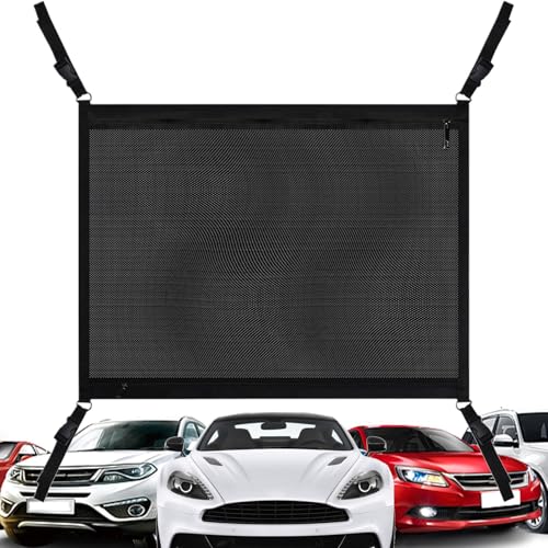 Pruojhw Aufbewahrungstaschen für Autodecke – Organizer aus doppeltem Netzstoff für Auto | Organizer-Tasche innen robust Reisezubehör für Limousine SUV Van