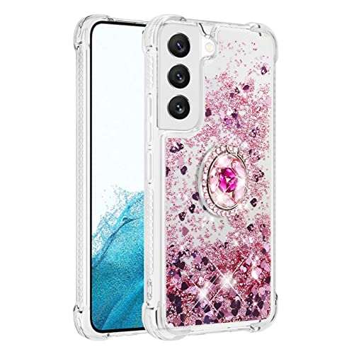 Galaxy S22 Plus�p�o���p�[�P�[�X�A�O���b�^�[�t���[�e�B���O�t�̕ی�J�o�[�V���R���d�b�P�[�X360°��]�\�ȃ����O�z���_�[�X�N���b�`�����V�F���E���g���X�����ASamsung Galaxy S22 Plus�ƌ݊�������