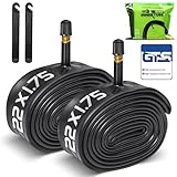 Hydencamm 2 Pack 22 Inch Inner Tube Fit 1.75/1.95/2.125 with 32mm Schrader Valve, 22×1.75/2.125 with 2PCS Levers, 22” Bicycle Inner Tube Compatible with Kids/Road Bikes (2 of One Size)