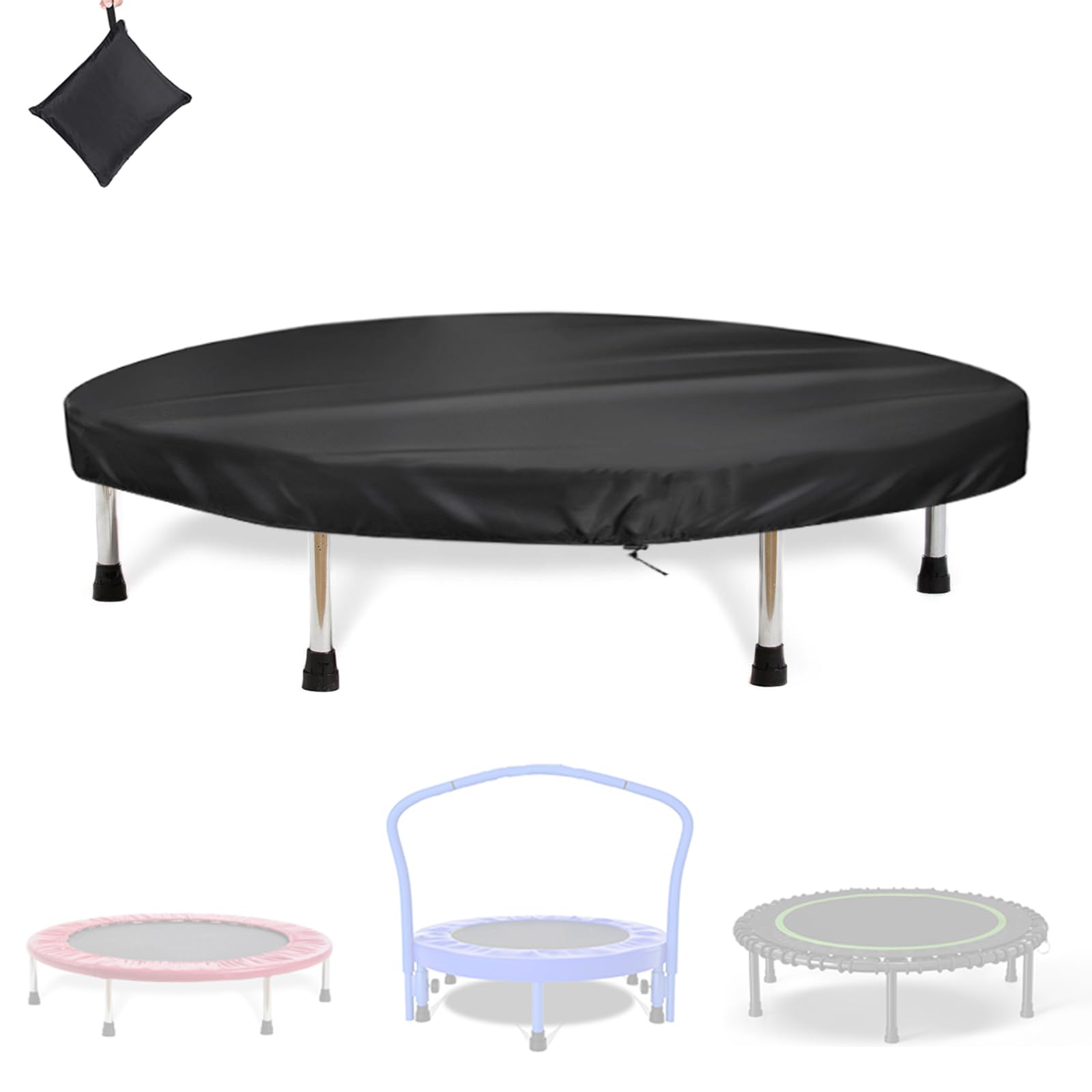 Trampoline Cover, Mini Trampoline Covers, Waterproof Toddler /Adults Fitness Trampoline Covers for Indoor/Outdoor/Garden Rebounder, Not Spring Cover (Black, 36inch)