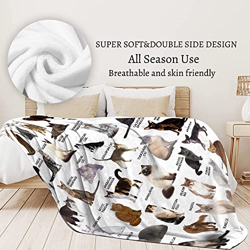 Cute Cat Blanket For Boys Girls, Ultra Soft Kids Cat Throw Blanket For Cat Lovers, Lightweight Cozy Cat Gifts Blanket For Christmas Thanksgiving Bed Couch Sofa 40X50In #TOP6