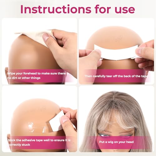 Aysatogc 50 PCS Wig Tapes, Waterproof Wig Tapes for Lace Wigs Invisible Double Sided Ultra Hold Hair Tape Strips for Toupees Hairpiece and Hair Extension - Thumbnail 7