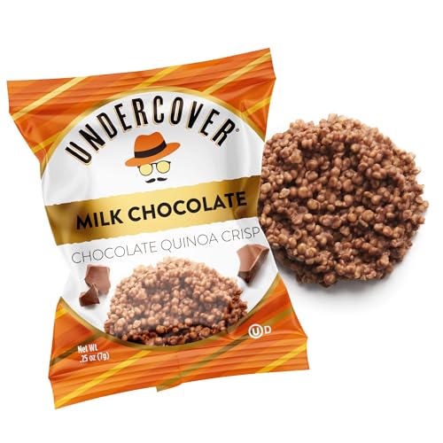 Undercover Snacks Chocolate Quinoa Crisps - Milk Chocolate | 70-Count, Individually Wrapped Crisps | Gluten Free, Nut-Free, Allergen Friendly, Kosher, NOT AIRLINE SIZE