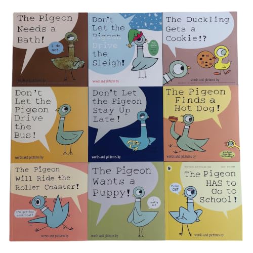Image of Mo Willems Dont Let The Pigeon Drive The Truck Book Set of 9 Pigeon Books for Kids
