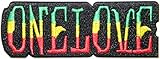 ONE Love Reggae Music Rasta Jamaica Judah Patch Iron on Embroidery Applique Clothes for T Shirt Jacket Vest Bag Craft Costume Logo Badge Sign Emblem Gift
