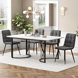 【Structure métallique robuste】La table et les chaises reposent sur un cadre en métal solide, offrant une excellente rigidité. La conception bien pensée des pieds de table comprend des boutons rotatifs réglables qui s'adaptent facilement à différents revêtements de sol. Que le sol soit irrégulier ou qu'il s'agisse d'autres surfaces, la table reste toujours stable grâce à son ajustement flexible.