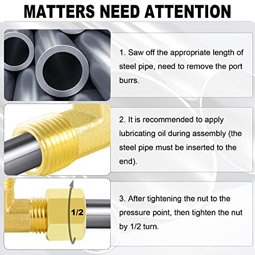 Chillwaves Brass Tee Compression Tube Fitting, 1/4" Od X 1/4" Od X 1/4" Od Compression Union Connector(5-Pack) #TOP5