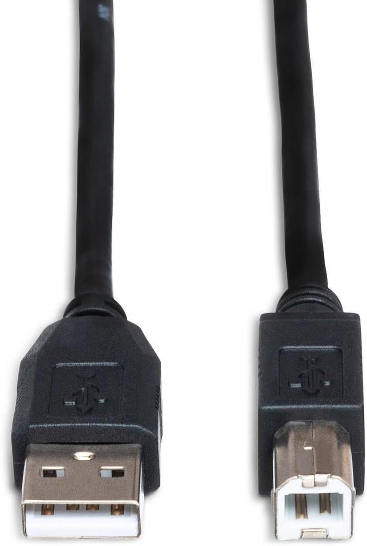 Shora dolů view of Hosa USB-203AB connectors