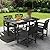 SUUNYN 5-Piece Outdoor Dining Furniture Set with Chairs, All-Weather HDPE Patio Table and 4 Chairs, Umbrella Hole, for Garden Backyard or Deck - Black