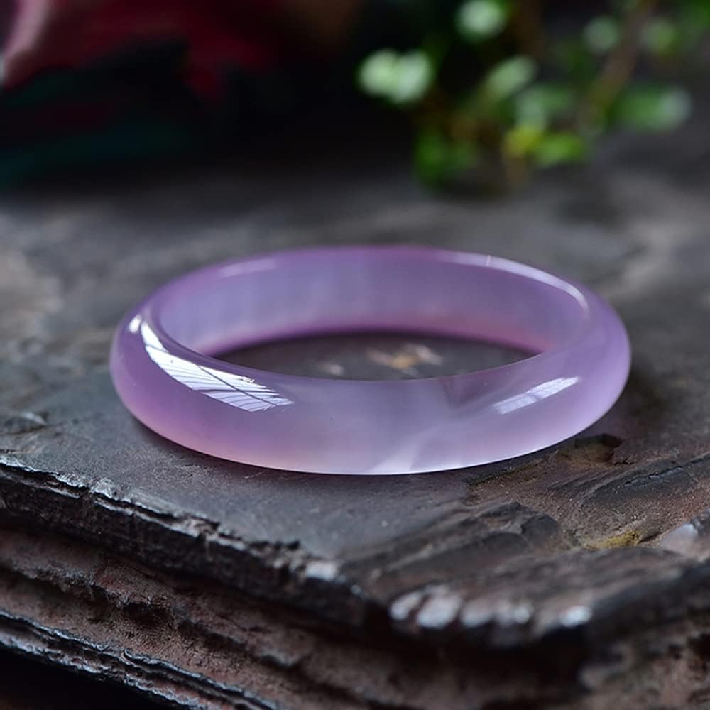 Braccialetto di Giada da Donna, Braccialetti di Giada Viola Chiaro Naturale Classico, Braccialetti di Giada con Pietre preziose di giadeite, Gioielli da 54-62 mm, 60 mm(54mm
