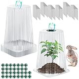 Aifanss 30 Pack Garden Cloches for Plants, Reusable Plant Covers with Adjustable Rotary Vent, Frost Protection, Protect from Animals Snails Birds Insects, Mini Greenhouse, 9.44" H x 7.48" D