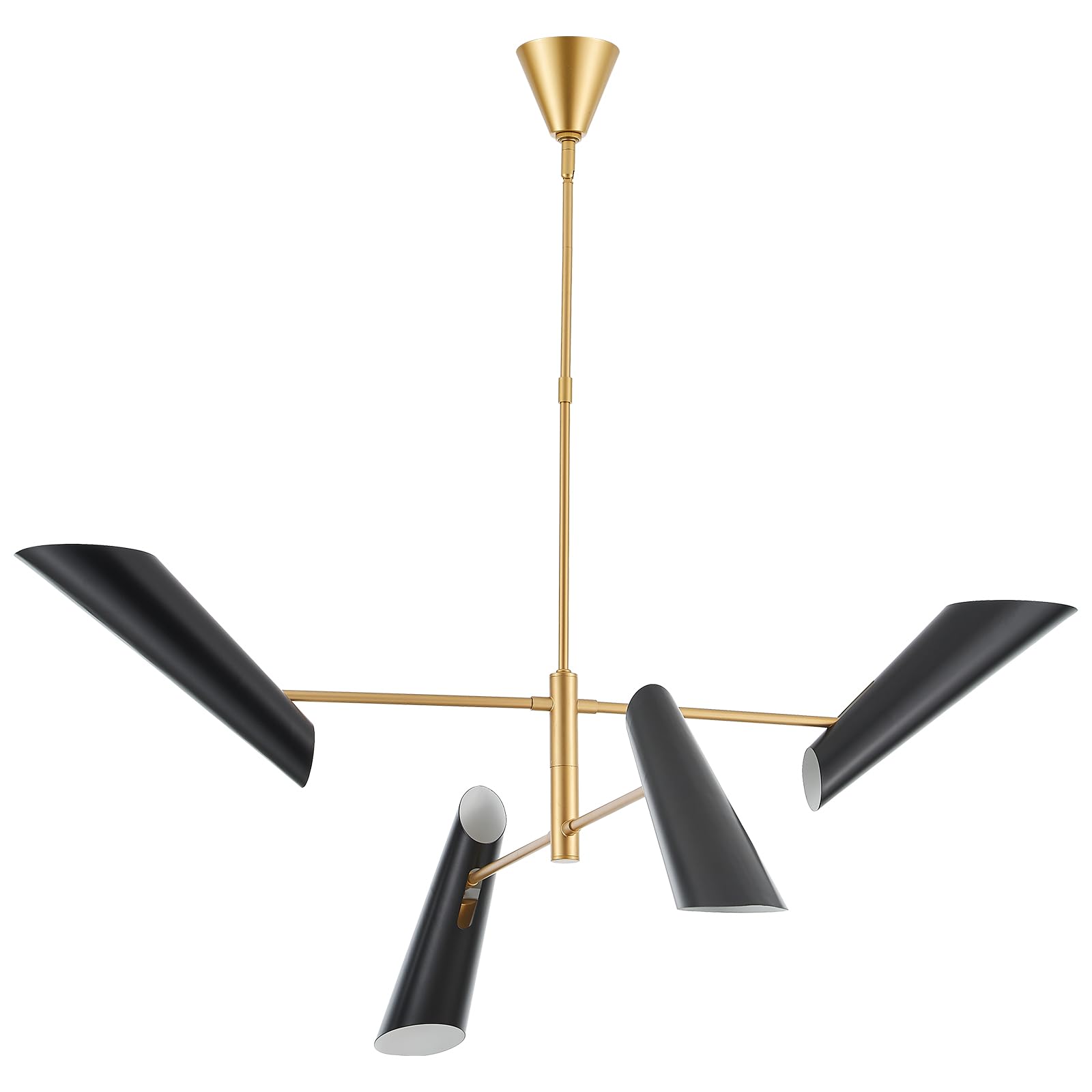 Photo 1 of VANZARLA 4-Light Modern Linear Chandelier for Kitchen Island, Farmhouse Dining Room Light, Industrial Adjustable Pendant Light Fixture for Foyer Entryway
