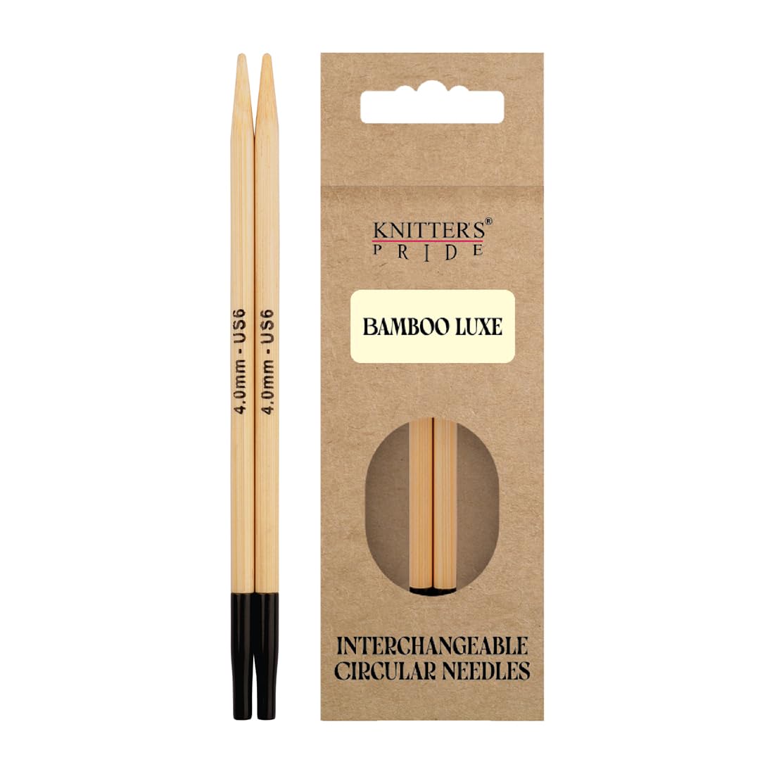 Knitter's Pride Beige/Black Bamboo Luxe Interchangeable Knitting Tip 13 Cm 4.00 Mm - 1 Piece