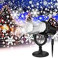 Christmas Projector Lights Outdoor, Clearer Snowflake Projector Lights IP65 Waterproof, LED Rotating Snowfall Decor Lamp for Xmas Holiday Wedding Indoor Party New Year Garden Decorations