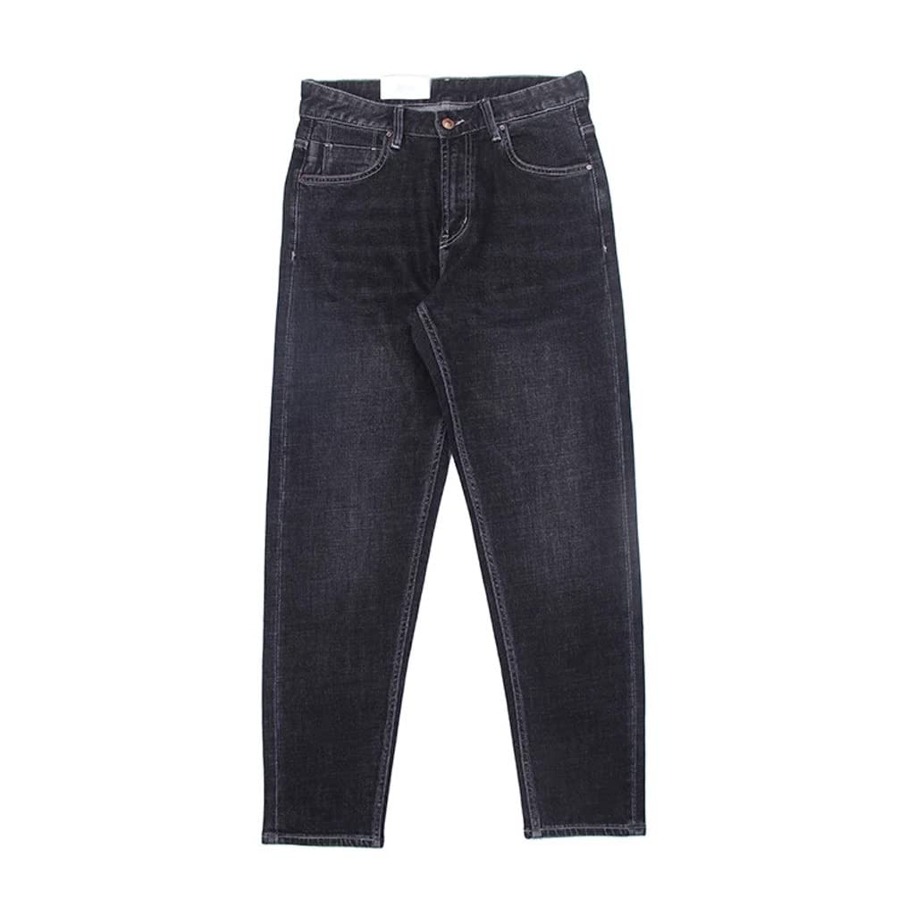 JSEIAJB Jeans Men Thick Soft Stretch Cotton Loose Casual Straight High Waist