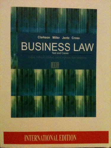 Business Law: Text & Cases 053847081X Book Cover