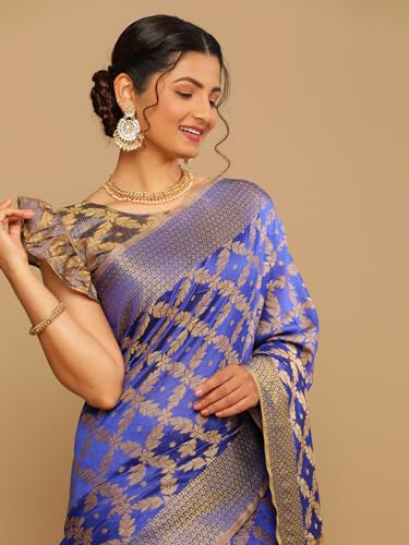 Image of SIRIL Women's Cotton Silk Jacquard Boarder Saree With Unstitched Blouse Piece