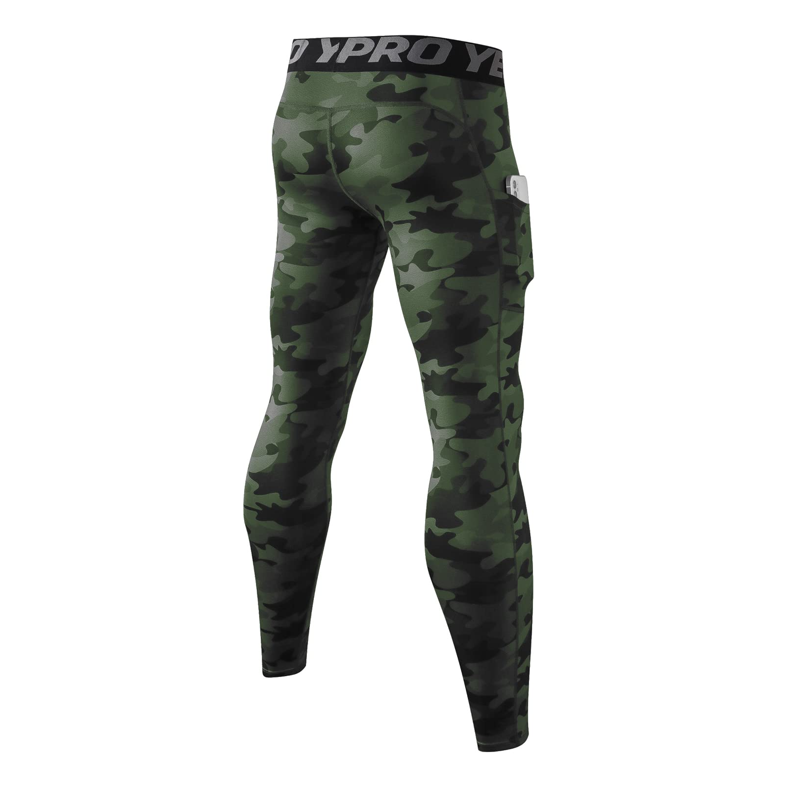 2 Pezzi Leggings Sportivi Uomo Pantaloni a Compressione con Tasche, Asciugatura Rapida Calzamaglia Baselayer for Gym Jogging Running Palestra