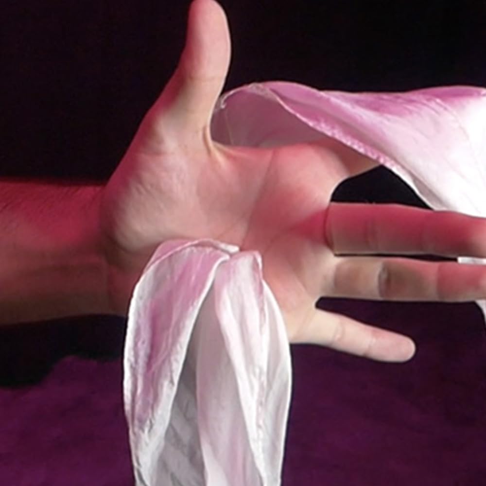 The Silk Magic Tricks Regular Silk Pass Through The Palm of Hand Comedy Silk Magia Parlor Stage lllusions Gimmicks Mentalism Props Funny Show (M size)