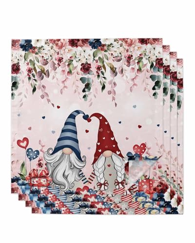 Servilletas de Tela Azul y Rosa Set x4 50.5x50.5 cm miniatura 1