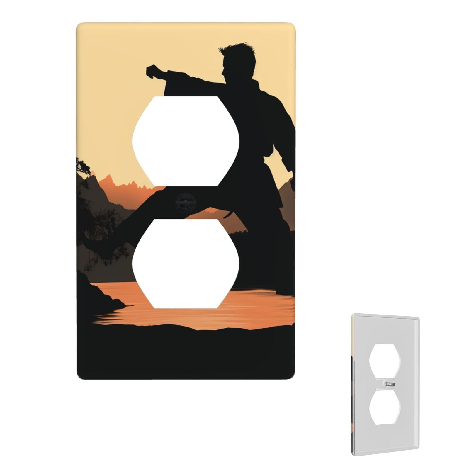 1-Gang Decorator Wall Plate Karate Light Switch Cover Single Gang Receptacle Wall Plate Standard Size 4.5" x 2.76" Wallplate Unbreakable Polycarbonate Outlet Faceplates Cover