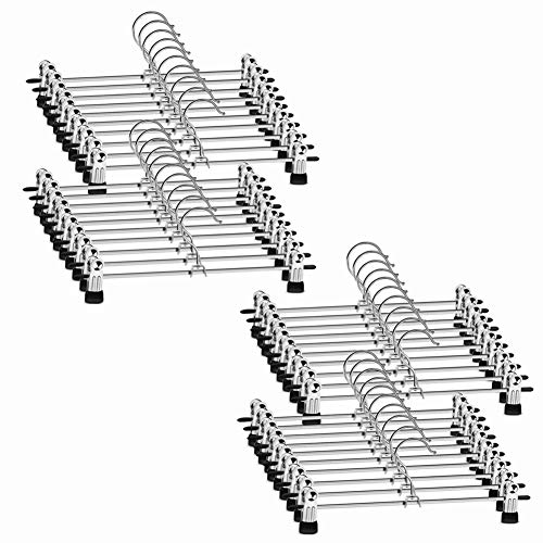 Perchas para Pantalones,30cm Perchas con Pinzas,40 PCS Perchas para Faldas,Perchas Metálicas para Pantalones,Perchas Antideslizante para Ropa, Faldas, Calcetines(Ahorra Espacio, Reforzado) Cover