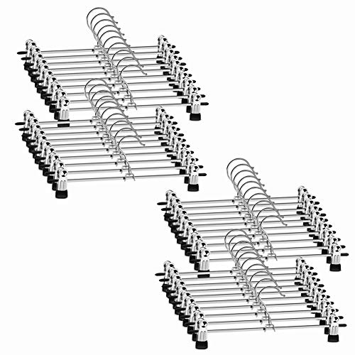 ズボンハンガー スカートハンガー 40本組 洗濯ハンガー 滑り落ち防止 強力 洗濯 物干し 多機能 シワ防止 省スペース ハンガー スラックス用 クリップ ブラック (幅29cm)Bed Linling (40)