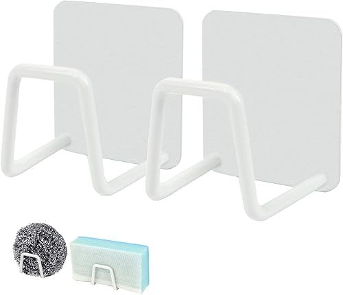 Telivava Soporte de esponja para fregadero de cocina (paquete de 2), adhesivo fuerte, acero inoxidable SUS304, impermeable y de secado rápido,