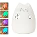 Lafedy LED Night Light Kitty Cute Multicolor Silicone Soft Baby Light,Portable USB Rechargeable Sensitive Tap Control GIFT Night Lamp for Baby Kids Girl(Rich cat)
