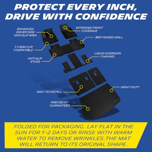 Image of Michelin Vehicle Mats for 2018-2023 Chevy Traverse /2024 Traverse Limited | 7 Seats / Bucket Seats, 2nd Row, Not Fit 8 Seats /2nd Row Bench Seats, All-Weather TPE Custom Fit Liner, Premier
