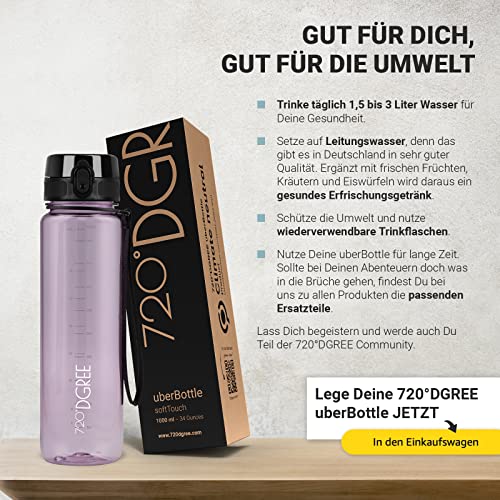 Image of 720DGREE inchuberBottle inch Crystal Clear Water Bottle with Strainer - BPA-Free - Water Bottle for Sports, Gym, Fitness, Bike, Outdoor, University - Sports Bottle Made of Tritan - Lightweight, Shockproof