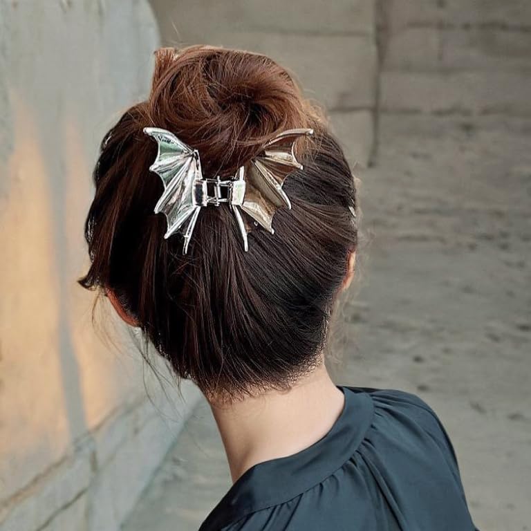 Pinzas negras con diseño de murciélago para cabello miniatura 5
