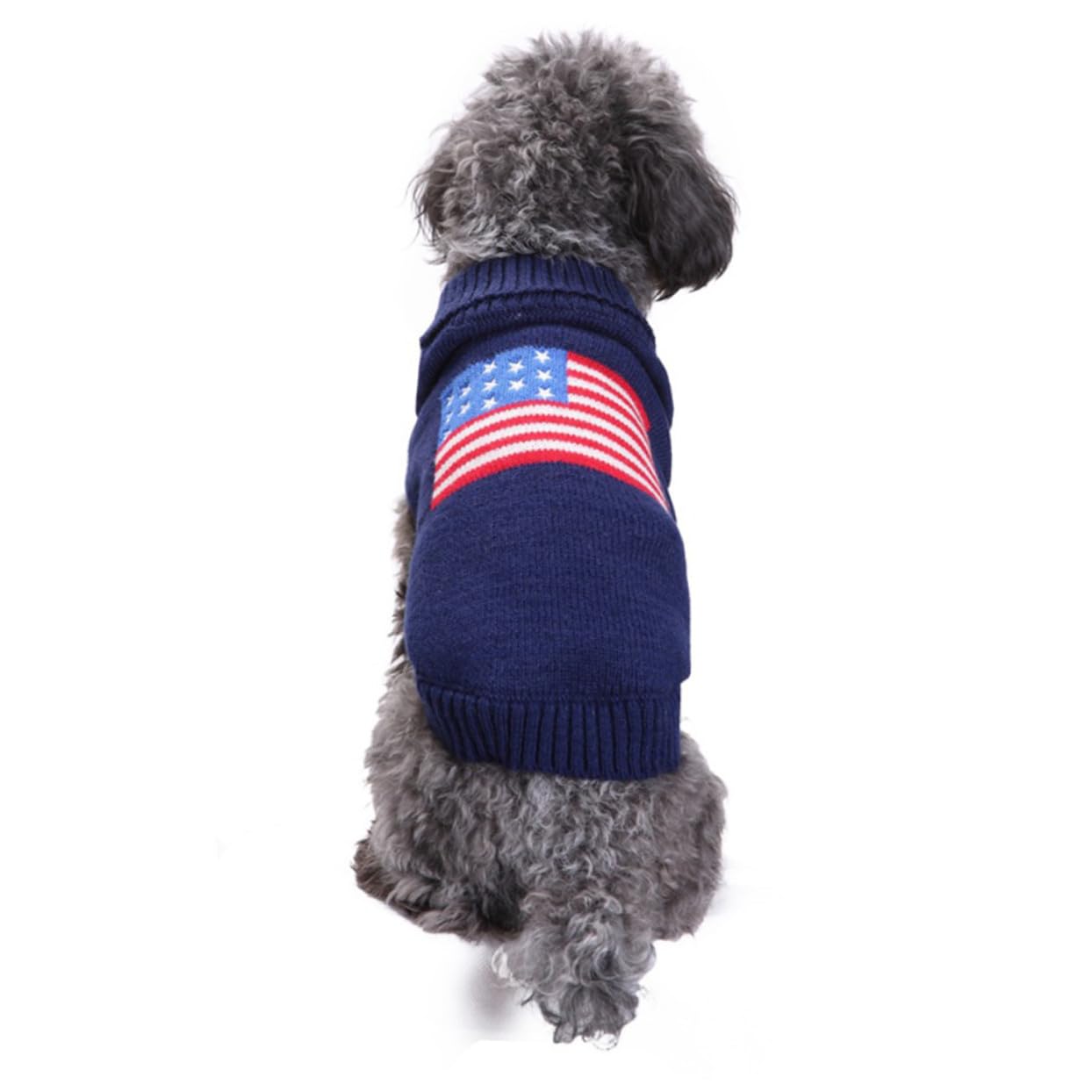 VICASKY 3 Pièces Pull pour Chien XXS Motif Drapeau Américain Vêtement Chiot Chaud et Facile à Porter pour Sorties et