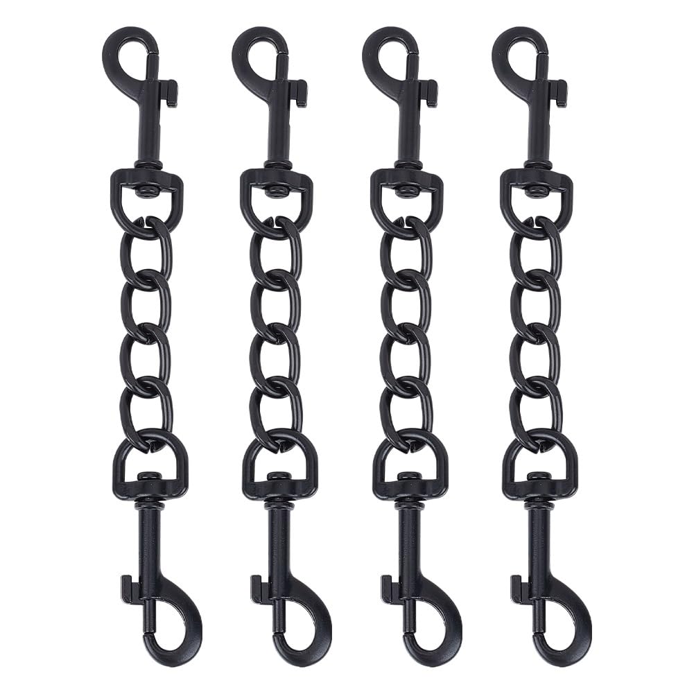 GOMAKERER 4 clips de seguridad para collar de perro, conector de correa de collar de arnés de perro de aleación negra, clip de collar de garras de perro para collar de garras de animales