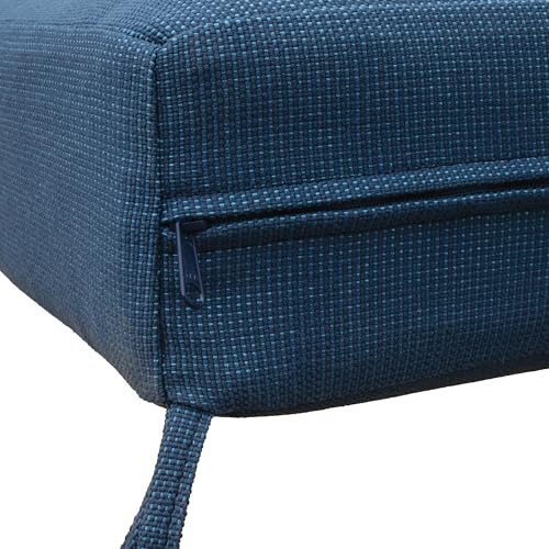 Image of Tommy Bahama Sunbrella Fabric 1-Piece Outdoor Knife Edge Deep Seat Lounge Chair Seat and Back Cushion Set, Bamboo Bay Cobalt