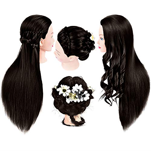 image for N2 Hair Stying Training Mannequin Head Brown Color with Stand Hairdres