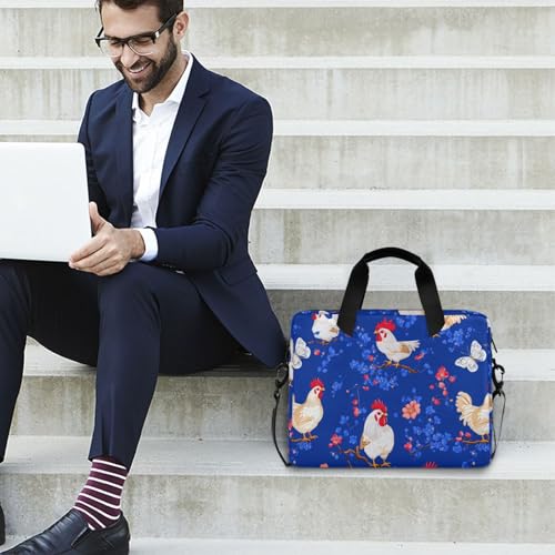Funda para laptop 15.6 pulgadas con asa y correa azul miniatura 3