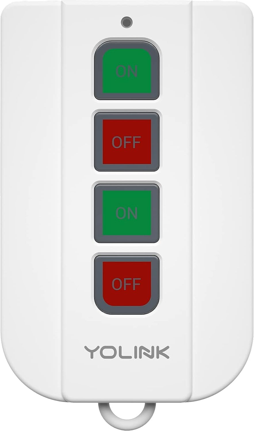 YoLink On/OffFob Programmable 2-Device/Group Smart Fob, LoRa Extreme Long (up to 1/4 Mile Open-air) Range for use with YoLink Smart Plugs, Light Switches, Plugs, Relays, Valves, Locks, etc.
