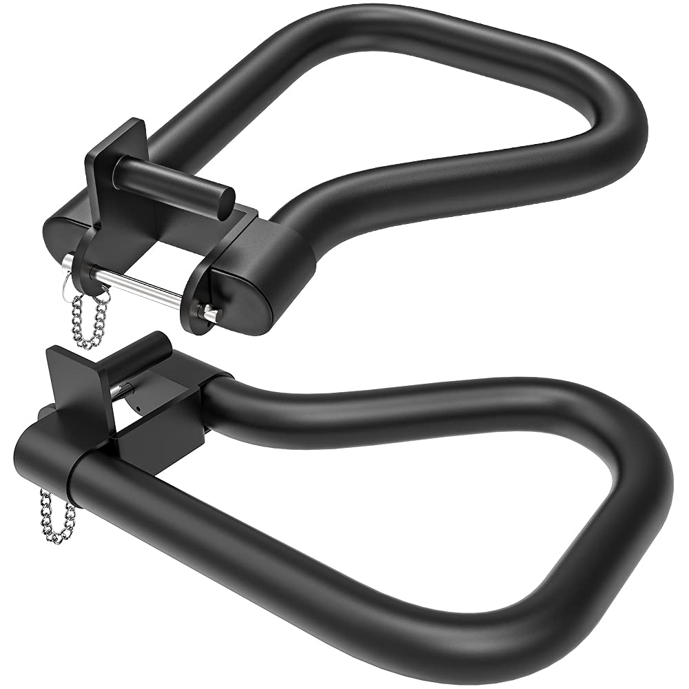 SELEWARESolid Dip Bar Attachment for 2" x 2" with 1" Hole Power Cage Squat Rack, Set of 2 Dip Bar Grip Handles for Strength Training, Double Welding Design, 500 lbs Capacity