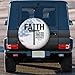 Faith Christian Religious Inspirational Jesus Bible Spare Tire Cover Protectors Weatherproof Dust-Proof for Fit for RVs SUVs Truck Travel Trailer Waterproof Tires Car Auto Vehicle Accessories - 15 in