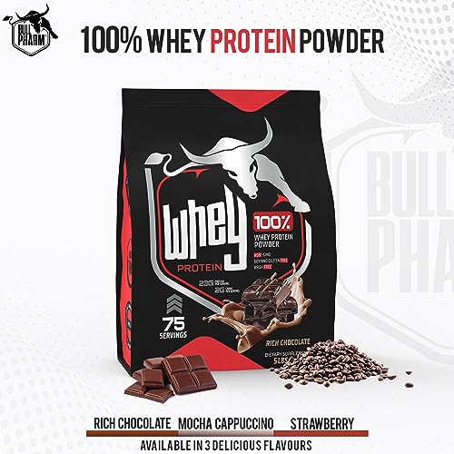 Image of 100% Whey Protein Powder | Fast Absorption for Lean Muscle & Quick Recovery | Natural BCAA & EAA | Non-GMO, Soy & Gluten Free | RBGH Free | FSSAI Approved (Rich Chocolate, 5 Lbs)