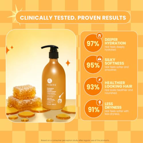Image of Luseta Manuka Honey Conditioner for Dry & Dull Hair, Moisturizing 16.9 Oz | Deep Hydration, Frizz Control, Smooth Softness, Shine Boost, Easy Detangling, Sulfate Free