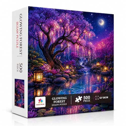 Puzzles para Adultos INNER PAUSE Bosque Brillante 500 Piezas Rompecabezas Vertical Naturaleza 52x38 cm miniatura 1