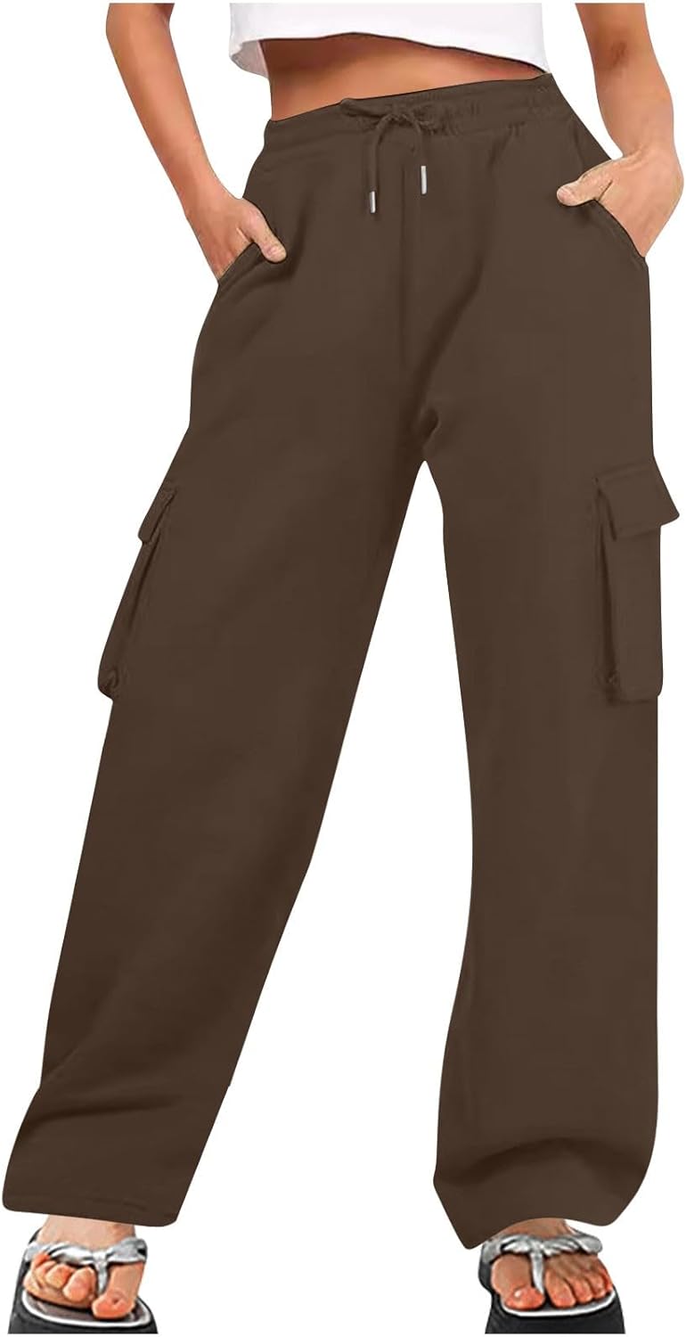 Yoga Leggings for Women High Waisted Casual Slim Fit Long Palazzo Pants Workout Leggings Cargo with Pockets Pants